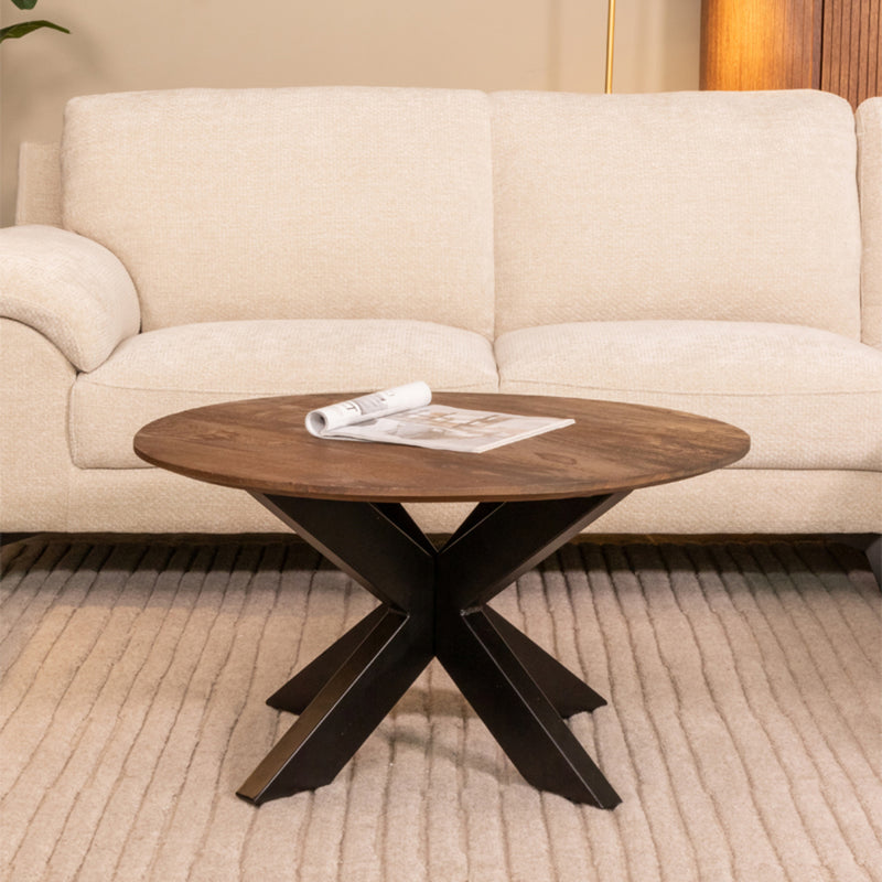 Salontafel Otis Espresso Mangohout 80 cm Rond 80x80x43 cm-Salontafels-LABEL51
