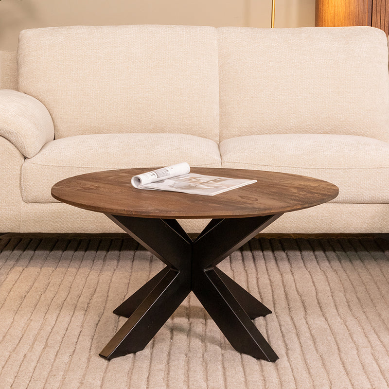 Salontafel Otis Espresso Mangohout 80 cm Rond 80x80x43 cm-Salontafels-LABEL51