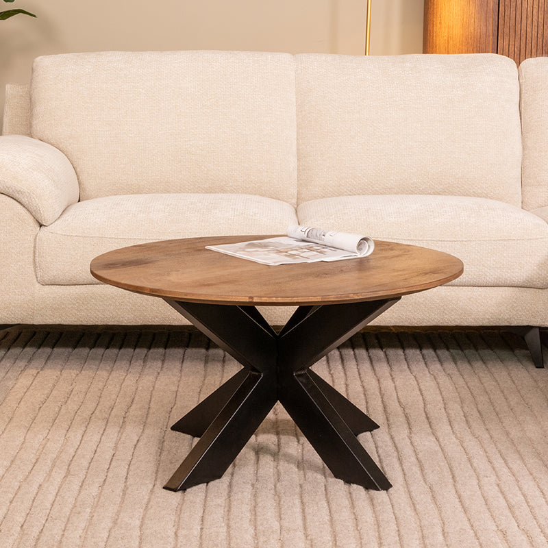 Salontafel Otis Nature Smooth Mangohout 80 cm Rond 80x80x43 cm-Salontafels-LABEL51