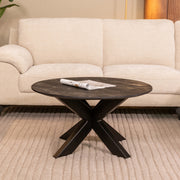 Salontafel Otis Zwart Mangohout 80 cm Rond 80x80x43 cm-Salontafels-LABEL51