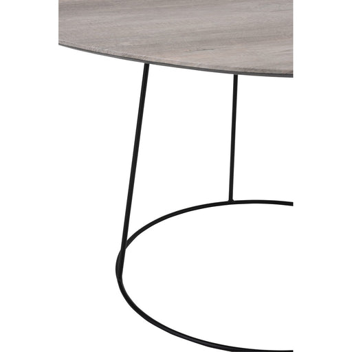 Salontafel Oval Distorted Mdf | Iron Natuurlijk | Zwart Small-Salontafels-J-Line