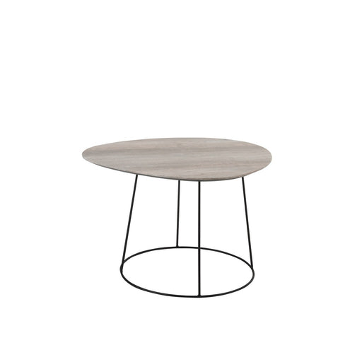 Salontafel Oval Distorted Mdf | Iron Natuurlijk | Zwart Small-Salontafels-J-Line