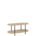 Salontafel Oval Eli 2 Shelves Mango Hout | Iron Natuurlijk | Grey-Salontafels-J-Line