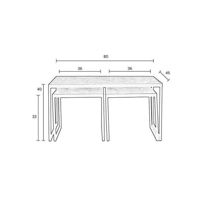 Salontafel Parker Set Of 3 Black-Salontafels-Creating Home