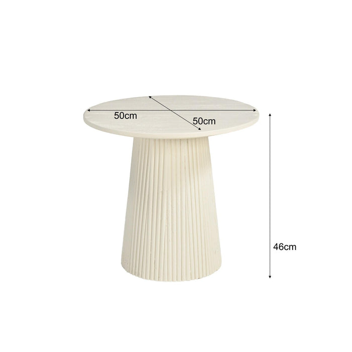 Salontafel Patrice Mangohout Crème wit 50 cm-Salontafels-Livingfurn