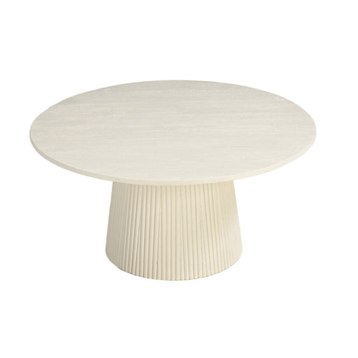 Salontafel Patrice Mangohout Crème wit 80 cm 80x80x38 cm-Salontafels-Livingfurn