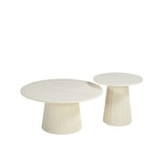 Salontafel Patrice Mangohout Crème wit 80 cm 80x80x38 cm-Salontafels-Livingfurn