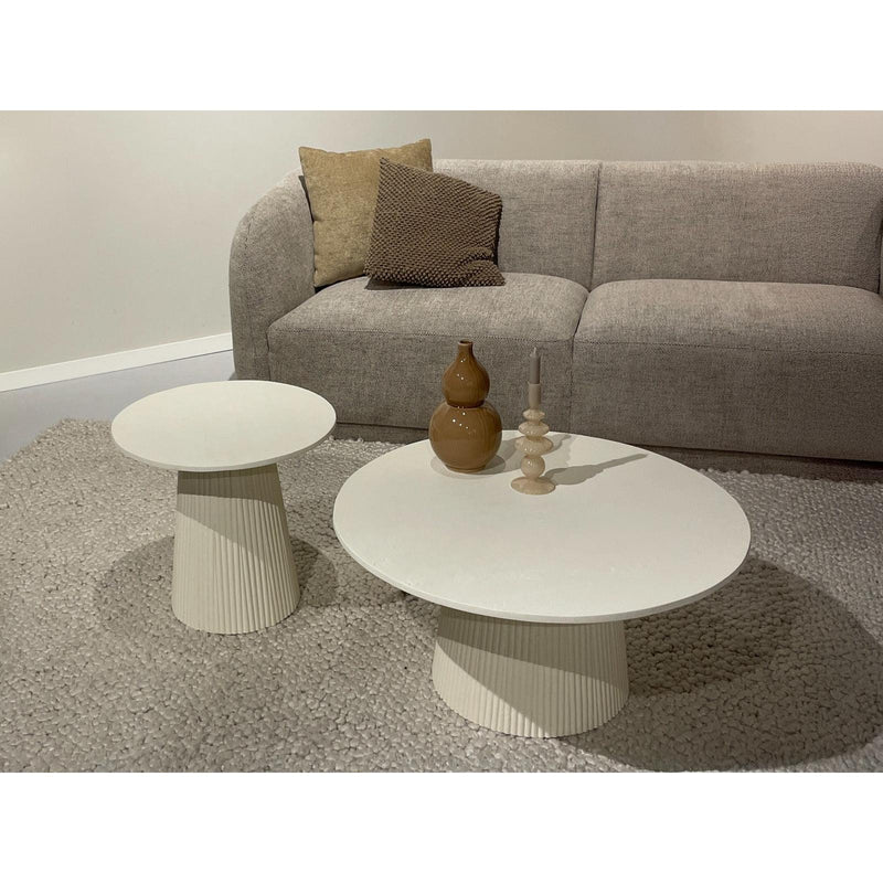 Salontafel Patrice Mangohout Crème wit 80 cm 80x80x38 cm-Salontafels-Livingfurn