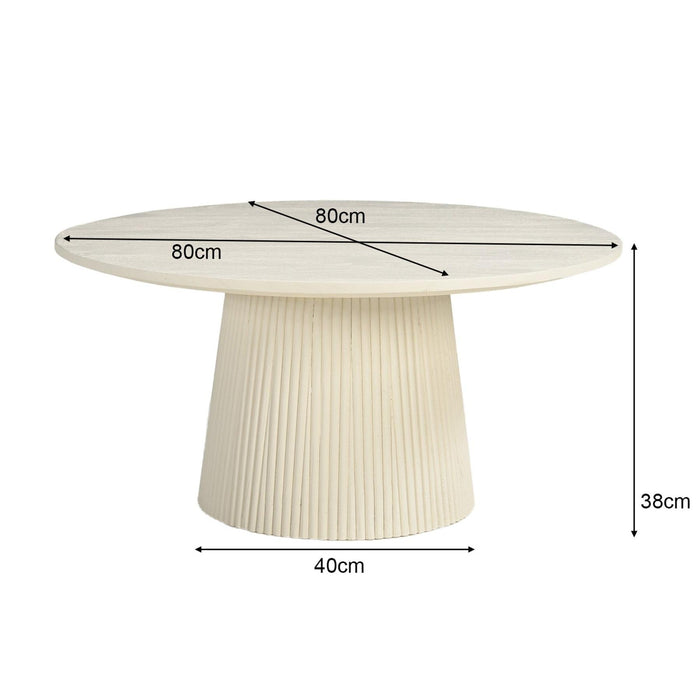 Salontafel Patrice Mangohout Crème wit 80 cm 80x80x38 cm-Salontafels-Livingfurn