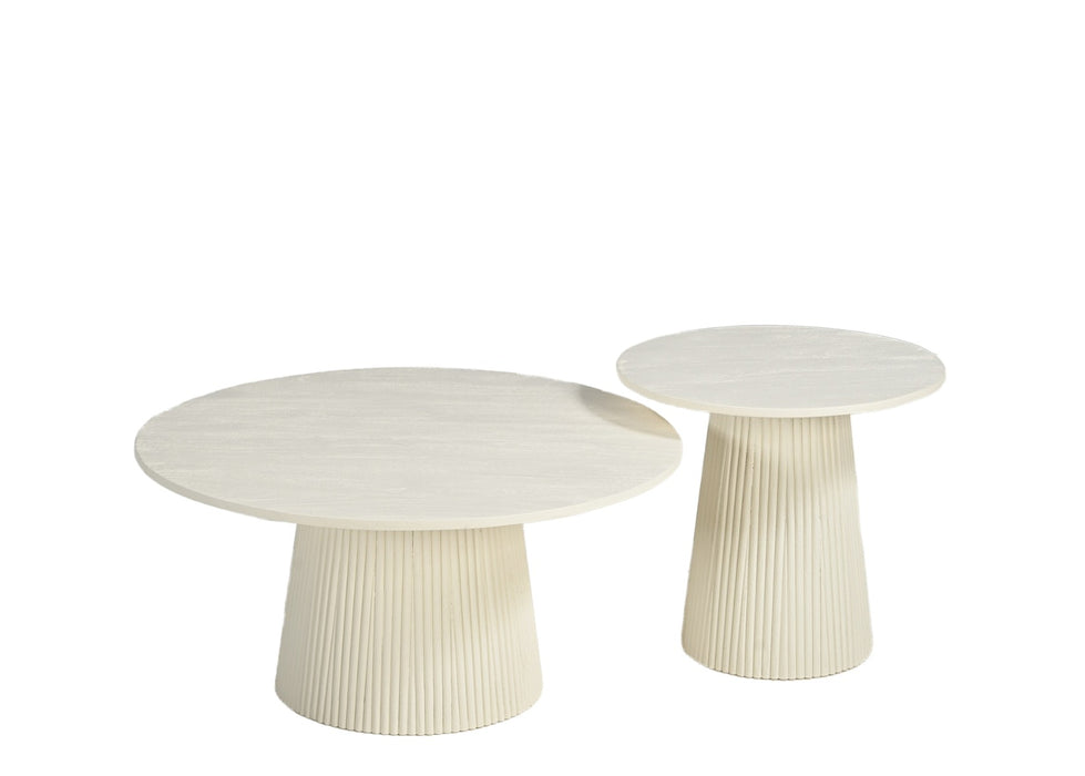 Salontafel Patrice Mangohout Crème wit 80 cm-Salontafels-Livingfurn