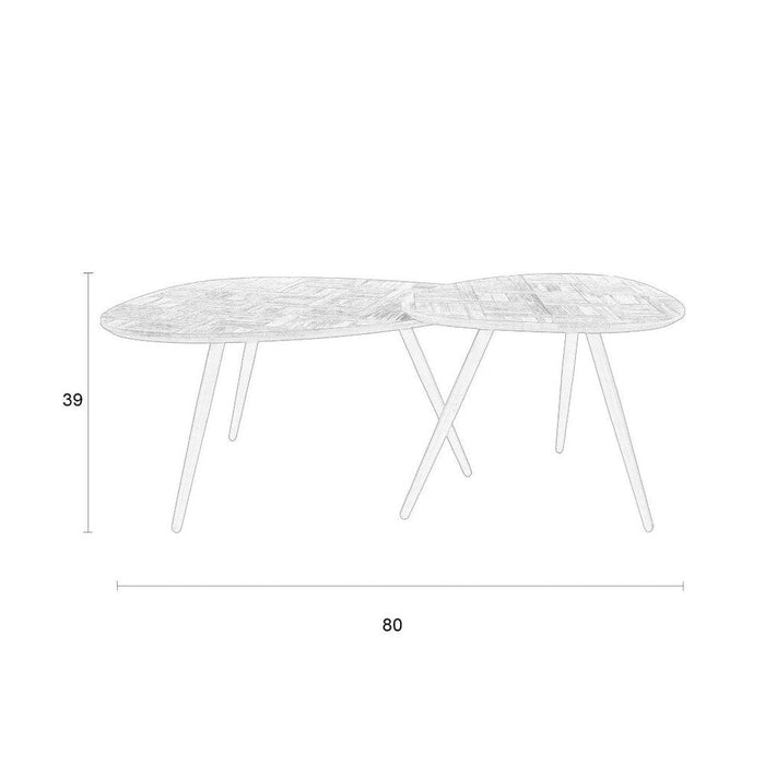 Salontafel Pion (Set Of 2)-Salontafels-Creating Home