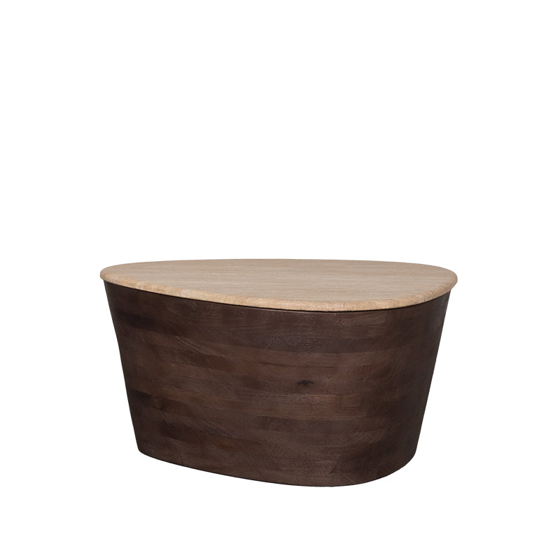 Salontafel Ravi Espresso Travertin 70 cm 70x50x37 cm-Salontafels-LABEL51