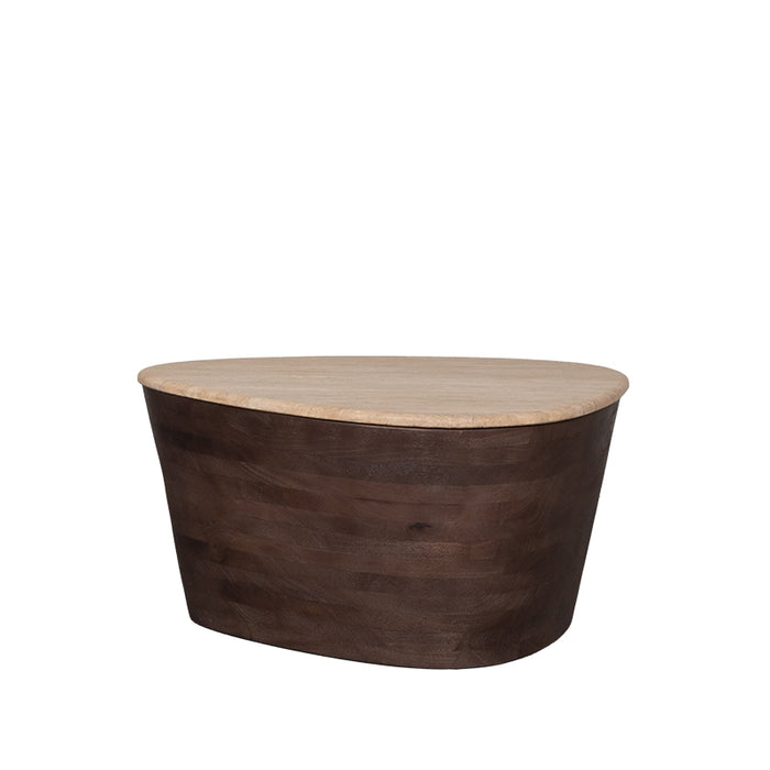 Salontafel Ravi Espresso Travertin 70 cm 70x50x37 cm-Salontafels-LABEL51