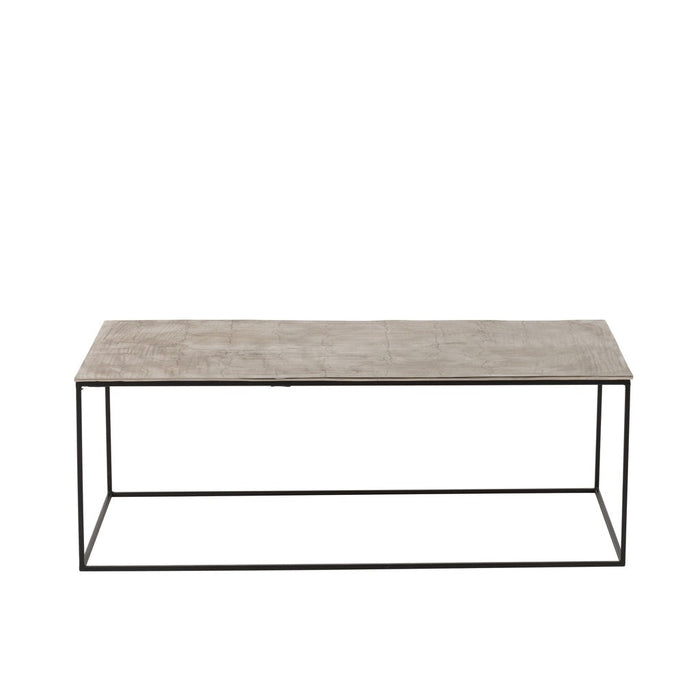 Salontafel Rectangle Aluminium | Iron Silver | Zwart-Salontafels-J-Line