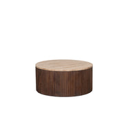 Salontafel Ribble Espresso Travertin 50 cm Rond 50x50x30 cm-Salontafels-LABEL51