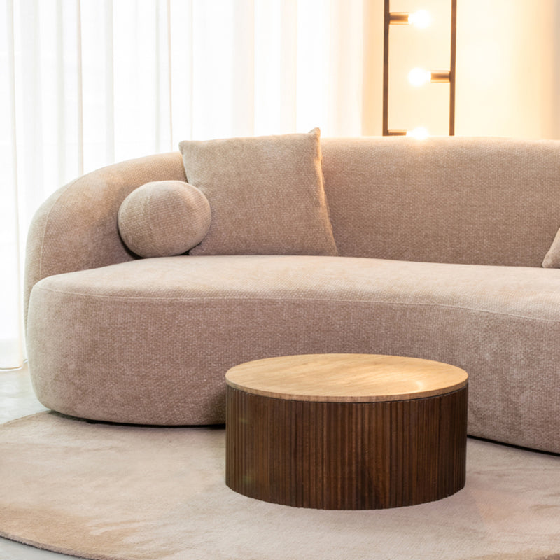 Salontafel Ribble Espresso Travertin 50 cm Rond 50x50x30 cm-Salontafels-LABEL51