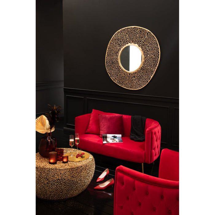 Salontafel Rond Coral Pattern Aluminium Gold-Salontafels-J-Line