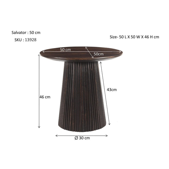 Salontafel Salvator Mangohout Bruin 50 cm 50x50x46 cm 13928-Salontafels-Livingfurn