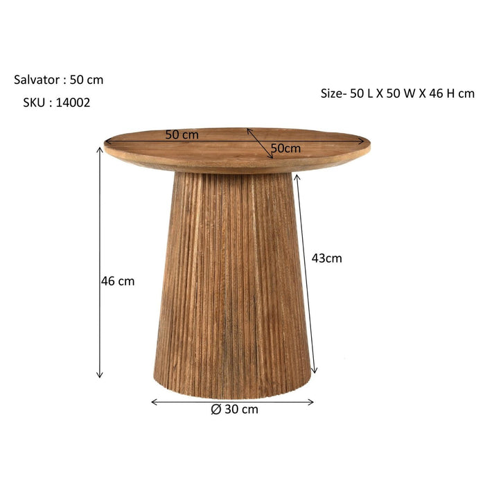 Salontafel Salvator Mangohout Bruin 50 cm-Salontafels-Livingfurn