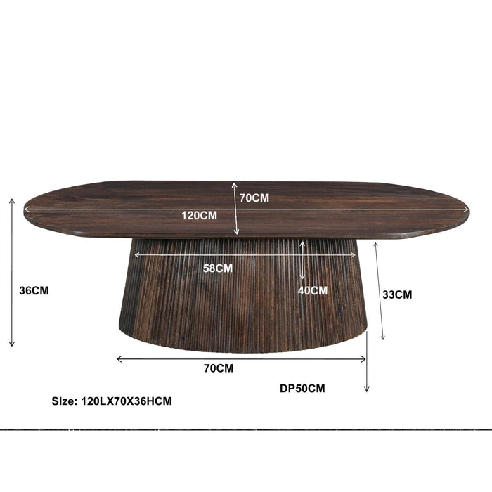 Salontafel Salvator Mangohout Bruin 70x120 cm 31096-Salontafels-Livingfurn