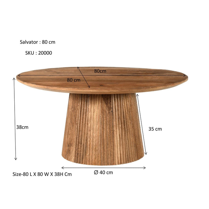 Salontafel Salvator Mangohout Bruin 80 cm-Salontafels-Livingfurn