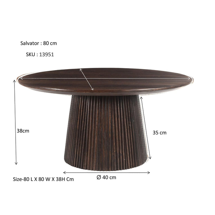 Salontafel Salvator Mangohout Bruin 80 cm-Salontafels-Livingfurn
