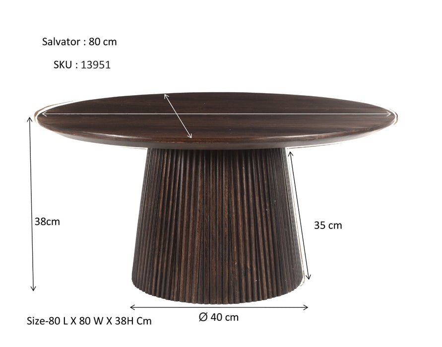 Salontafel Salvator Mangohout Bruin 80 cm-Salontafels-Livingfurn