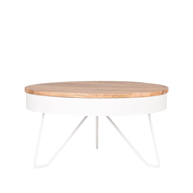 Salontafel Saran Wit Metaal 80 cm Rond 80x80x43 cm-Salontafels-LABEL51