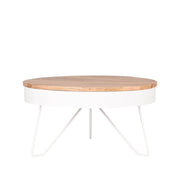Salontafel Saran Wit Metaal 80 cm Rond 80x80x43 cm-Salontafels-LABEL51