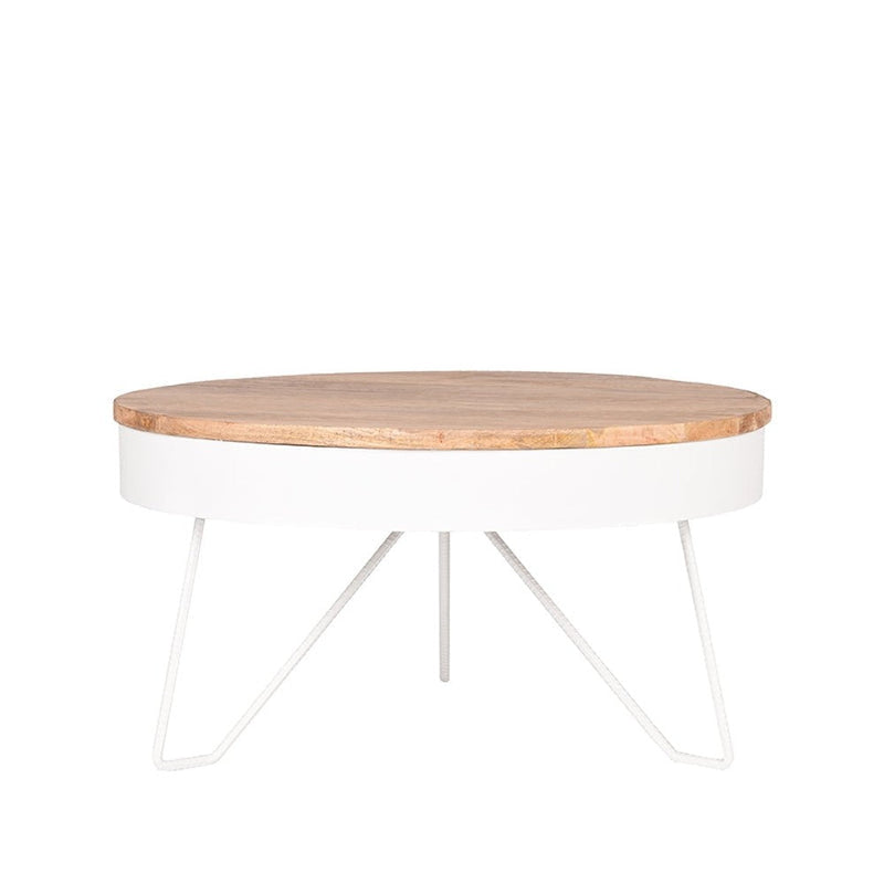 Salontafel Saran Wit Metaal 80 cm Rond 80x80x43 cm-Salontafels-LABEL51