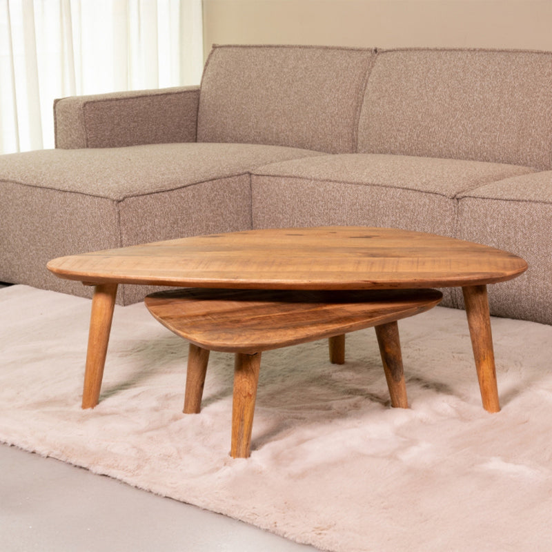 Salontafel Set Gregg Mangohout Naturel 110cm-Salontafels-LABEL51