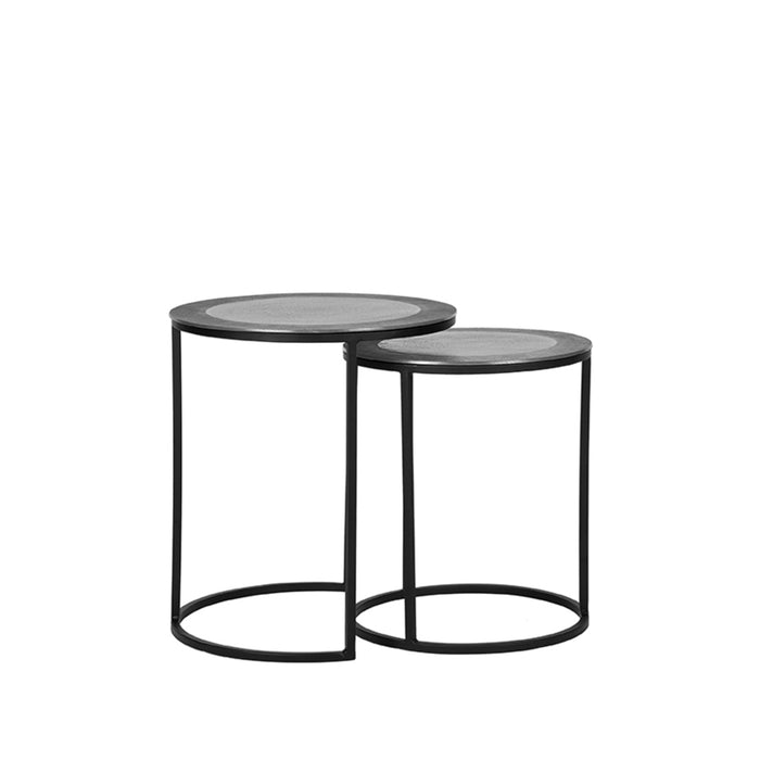 Salontafel Set Pair Antiek Ash Metaal 40 cm 40x40x45 cm-Salontafels-LABEL51