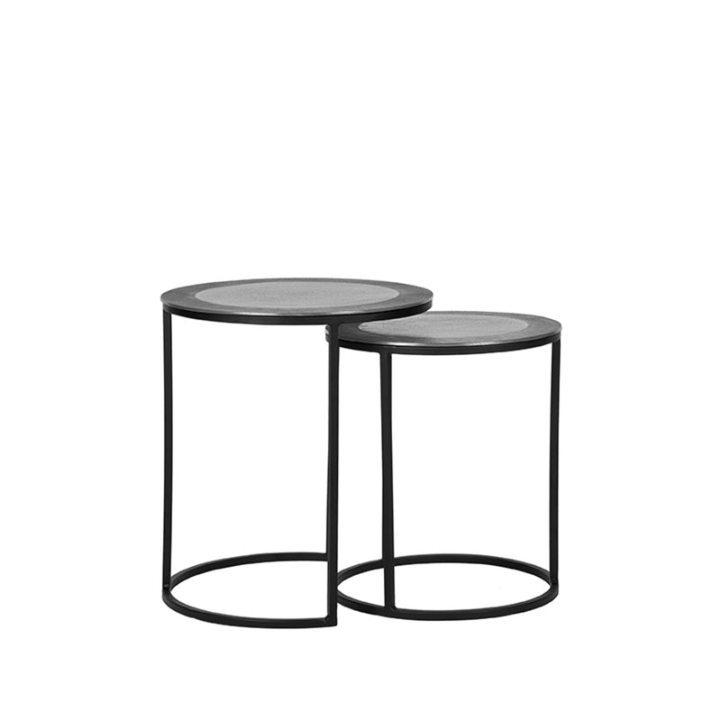 Salontafel Set Pair Antiek Ash Metaal 40 cm 40x40x45 cm-Salontafels-LABEL51
