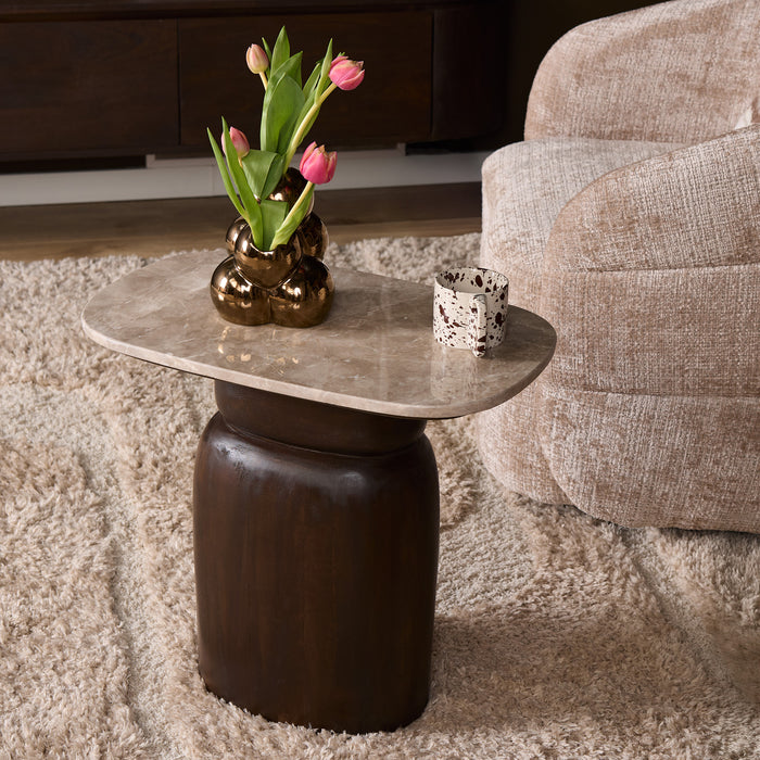 Salontafel Silva Bruin Mangohout 56x36 cm-Bijzettafels-Starfurn