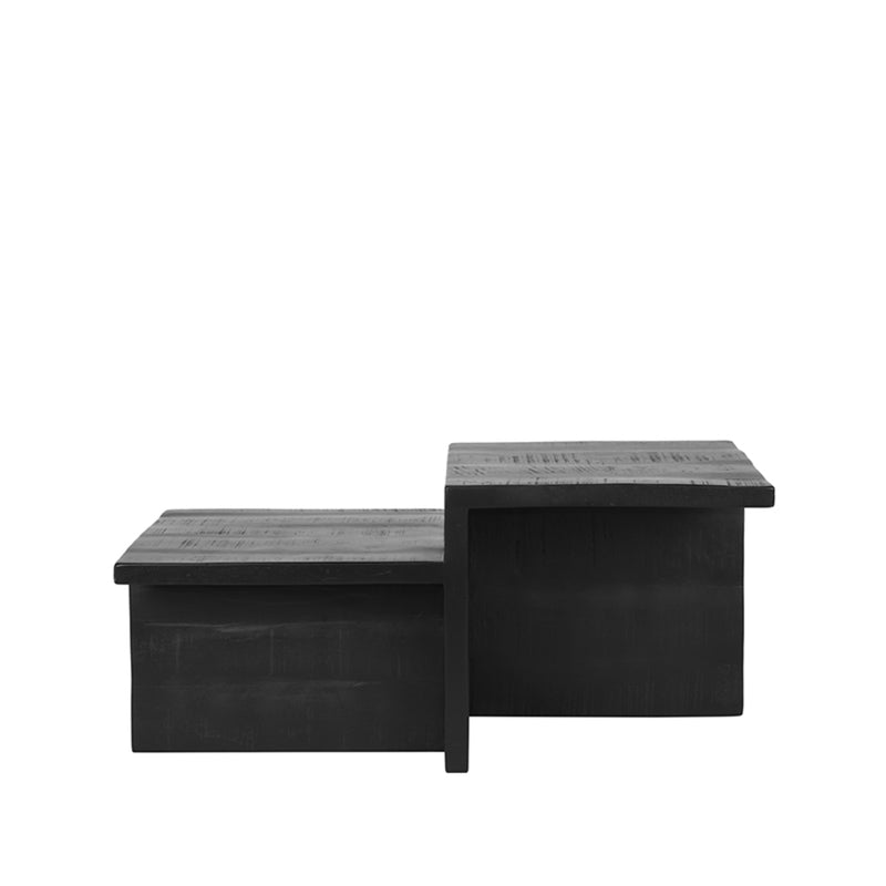 Salontafel Skip Zwart Mangohout 90 cm 90x50x40 cm-Salontafels-LABEL51