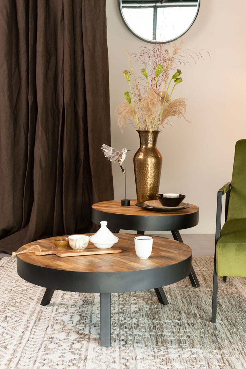 Salontafel Suri Large Teak Hout Bruin Ø74x32 cm-Salontafels-Creating Home