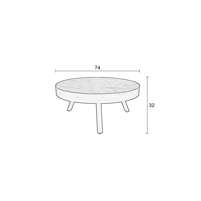 Salontafel Suri Large Teak Hout Zwart Ø74x32 cm-Salontafels-Creating Home