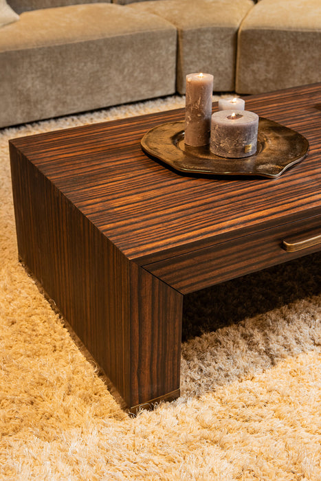 Couchtische Couchtisch Tiess Schwarz Holzfurnier Kaffeetisch 2 Schubladen
