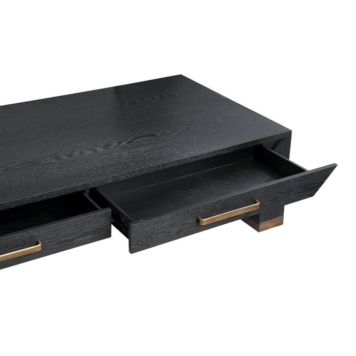 Salontafel Tiess Zwart Houten Fineer Coffeetable 2 Drawers-Salontafels-PTMD