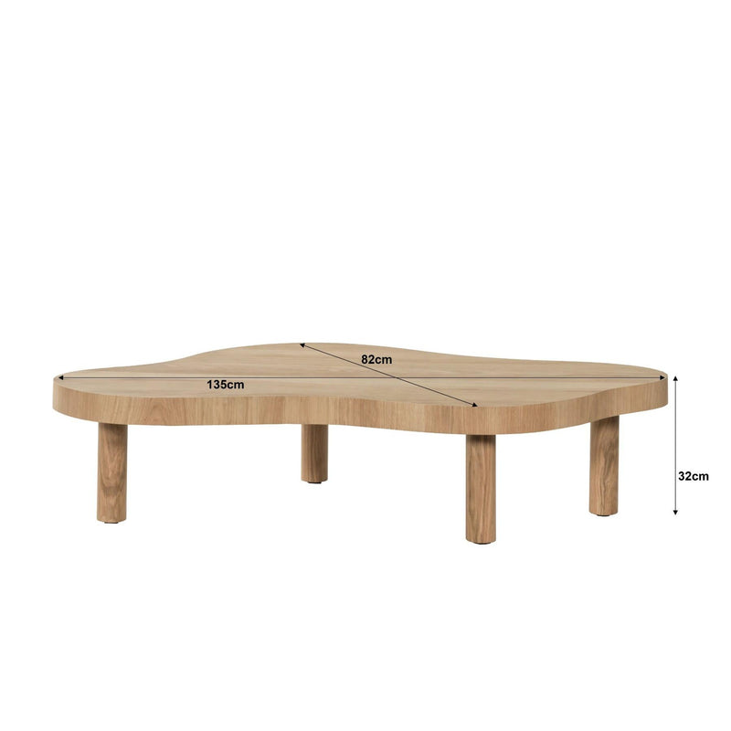 Salontafel Tobago Eikenhout fineer Naturel hout 135x82 cm-Salontafels-Livingfurn