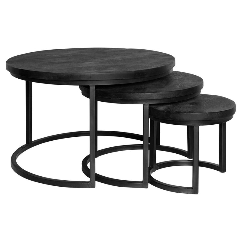 Salontafel Triole All Zwart Set van 3 70x70x45 cm-Salontafels-Starfurn