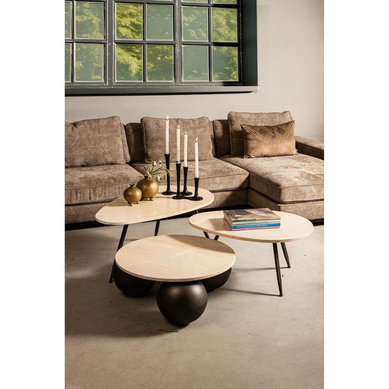 Salontafel Veria Marmer Beige 60x100 cm-Salontafels-PTMD