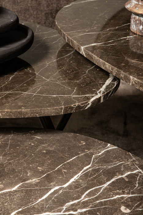 Coffee Tables Coffee Table Veria Set 2 Coffeetables Brown Marble