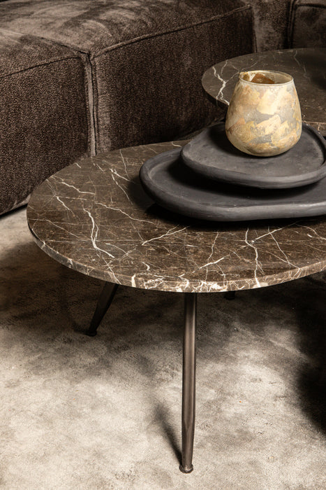 Coffee Tables Coffee Table Veria Set 2 Coffeetables Brown Marble