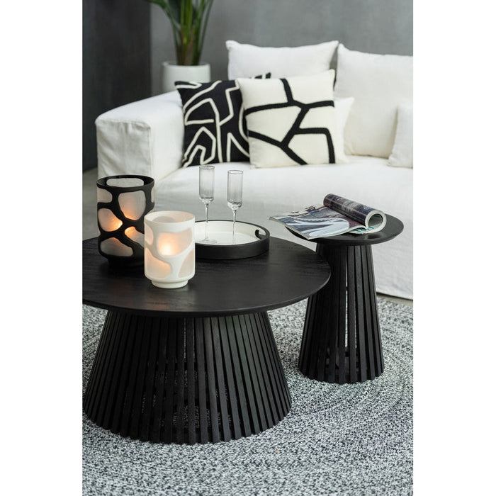 Eettafel Tafel Vincent Mangohout Zwart M 80x80x39.5 cm-Eettafels-J-Line