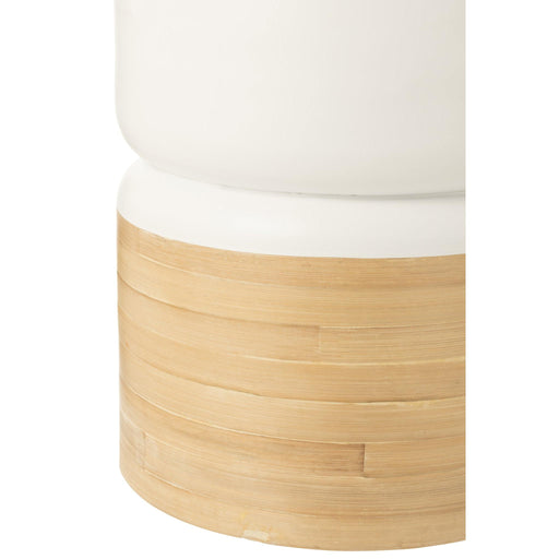 Salontafel Wit Bamboe Rond 40 cm-Salontafels-J-Line