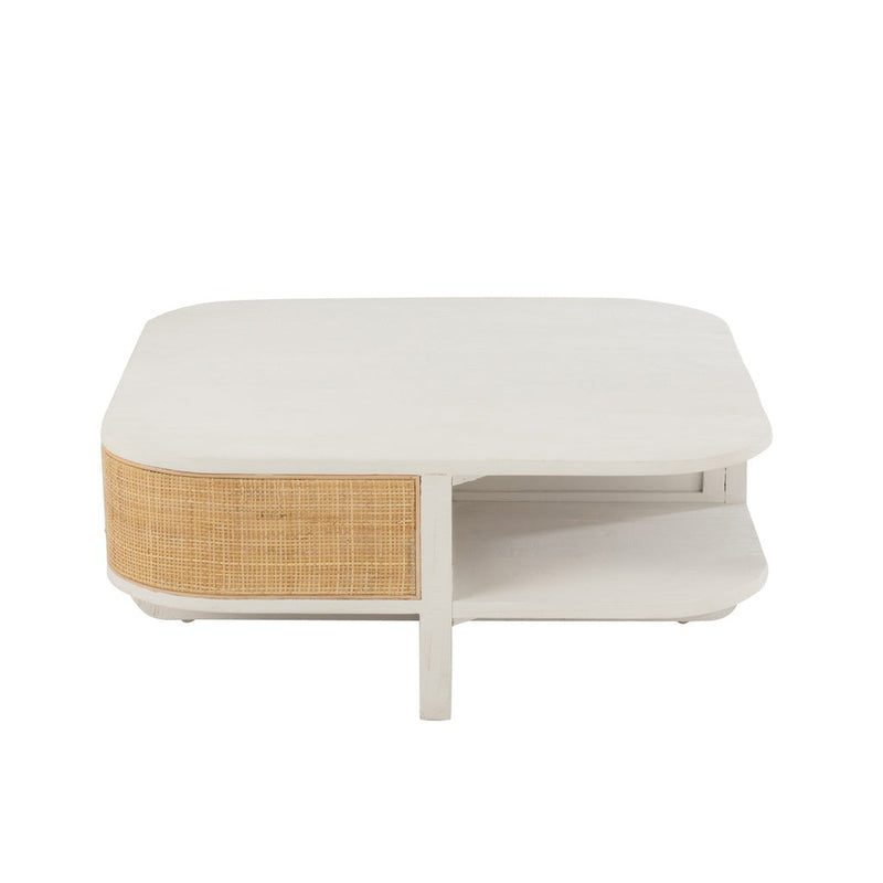Salontafel Wit Bayur hout 84 cm 84.5x84.5x36 cm-Salontafels-J-Line