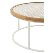 Salontafel Wit Glas 90 cm 90x90x36 cm-Salontafels-J-Line
