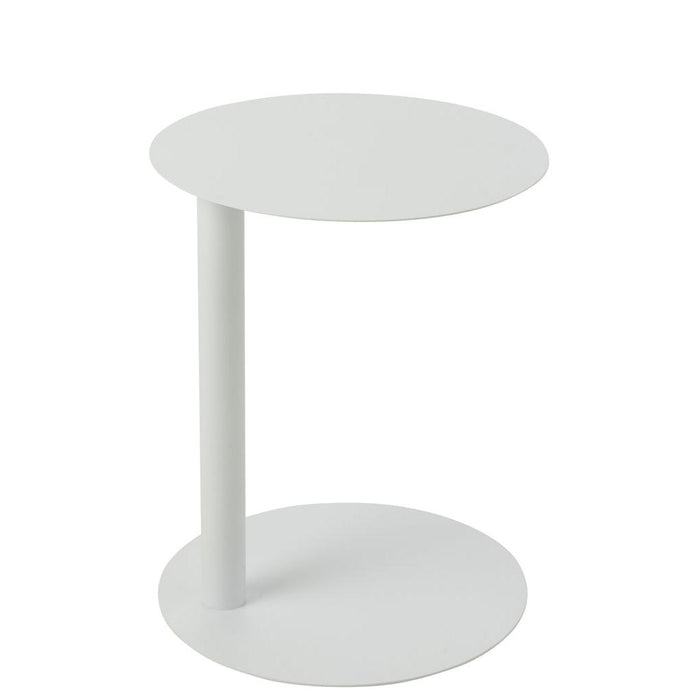 Salontafel Wit Metaal Rond 40 cm 40x40x50 cm-Bijzettafels-J-Line