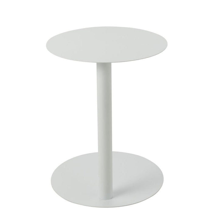 Salontafel Wit Metaal Rond 40 cm 40x40x50 cm-Bijzettafels-J-Line